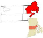 Kent County Rhode Island incorporated and unincorporated areas Warwick highlighted